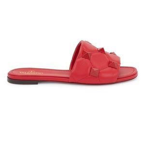 NWT Valentino Roman Stud Leather Slide Sandals size 6.5